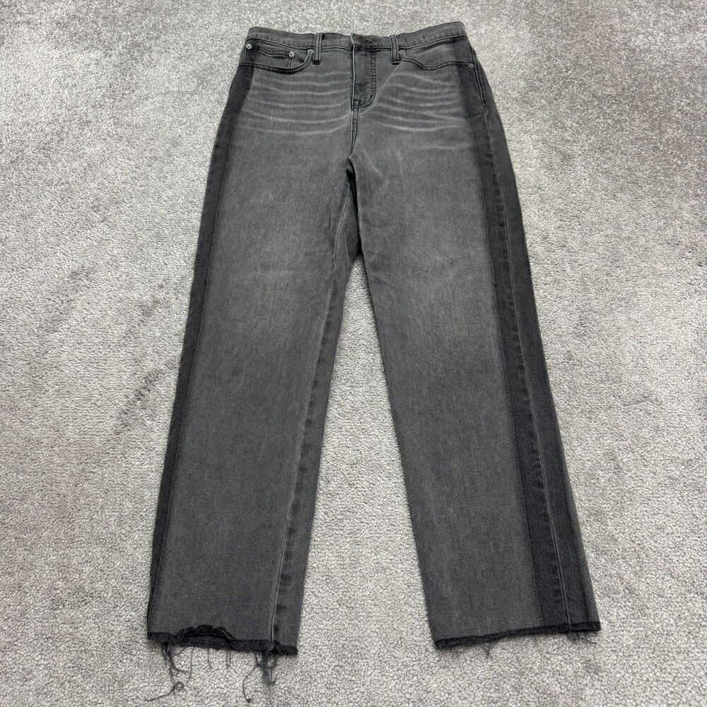 Madewell Women's Straight Leg Jeans - Black and Gray